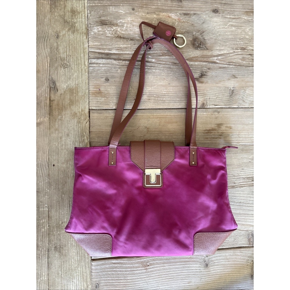 Tory Burch Penn Tote nylon T Pink Fushia Tote Shoulder Bag